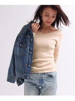 前後Vネック毛混ニット/ライトベージュ(051)