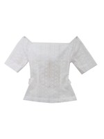 2way cottonlace blouse/white