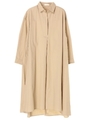 Aラインシャツワンピース/ベージュ