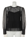 Kaene/別注チュールプリーツブラウス/ブラック