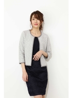 〈ウォッシャブル〉リップルブルゾン/グレー(020)