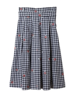 【スカート】花刺繍スカート/モノトーン