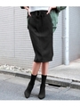 【ANAP】ウエストレースアップミドルスカート/ブラック(027)