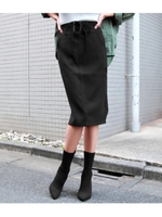 【ANAP】ウエストレースアップミドルスカート/ブラック(027)