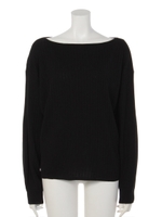 カシミアタッチボートネックＴＯＰ/ブラック