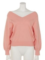 シンプルドルマンVネックニット/YLW