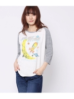 スペースプリントラグランTシャツ/ホワイト(001)