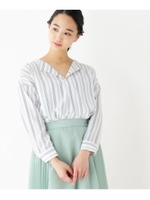 タックイン風ストライプシャツ/ホワイト(301)
