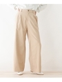 ツイルワイドパンツ/ベージュ(052)