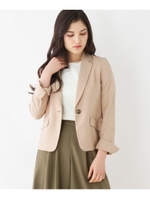 【洗える】背抜きテーラード ジャケット/ベージュ(052)