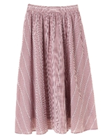 ドビーストライプチェック柄スカート/レッド