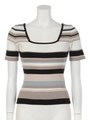 マルチボーダーニットＴＯＰＳ/ベージュ