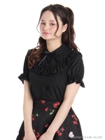 ヨークフリルパフスリーブBL/ブラック