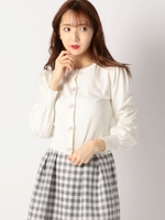 ラブフローラルボタンニットカーディガン/シロ