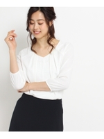 レースミックスタックブラウス/ホワイト(001)