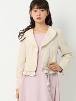 ロマンスノーカラーライダースジャケット/ベージュ