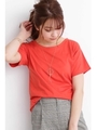 ベーシックTシャツ　クルーネック/レッド(100)