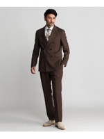 【PNJ】砂子紋柄ダブルスーツ[メンズ スーツ]/ダークブラウン(043)