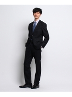 【PNJ】籠目紋柄シングルスーツ[メンズ スーツ ウール 無地]/ブラック(019)