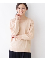 【洗える】もちっとほんのりVネックプルオーバー/ピンク系(070)