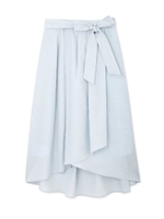 ◆大きいサイズ◆［WEB限定商品］スウェイングシャンブレースカート/サックスブルー(110)