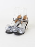 クリアリボンサンダル/ブラック