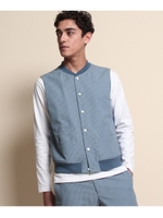 サッカーストライプリブ付ベスト/ライトブルー(391)