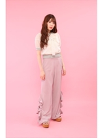 スリットフリルパンツ/ライトピンク