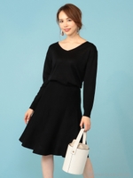 バックチェーン付きニットセットアップ/ブラック