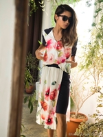 フラワーパーカー/ネイビー