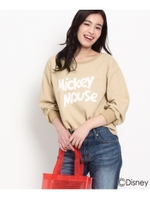 フロッキープリントワッフルプルオーバー(ミッキーマウス)/ベージュ(052)