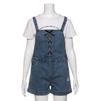 レースアップショートサロペット