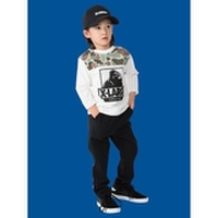 迷彩切り替えクルーネックTシャツ