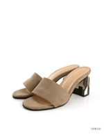 スタックヒールミュールサンダル/GREGE
