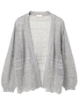 ・透かし編みカーディガン/杢グレー
