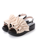 【EVOL】ILIMA フリルサンダル/ベージュスエード