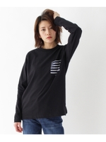 【WEB限定】ポケット ボーダー 長袖Tシャツ 14011/ブラック(019)