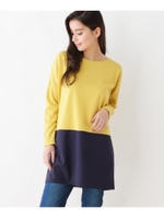 うしろリボン配色チュニックワンピース/レモンイエロー(531)