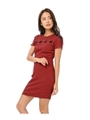 フロントクロスリブワンピース/BORDEAUX