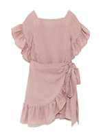 リネンスリーブフリルデザインワンピース/MOC