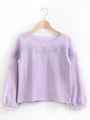 デコルテシアーモチーフレース付プルオーバー/ラベンダー