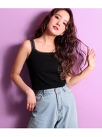 レース付キャミソール/ブラック(027)