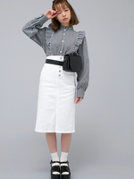 WEGO/前ボタンタックタイトミドルスカート