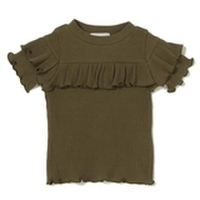 フリルつきリブニット