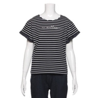 【30%OFF】袖フリルつきボーダー柄Tシャツ