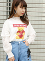 WEGO/テディベアロゴプリントTシャツ