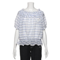 【30%OFF】ボーダーシャーリングブラウス×無地タンクトップセット