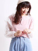 WEGO/レーススリーブTシャツ