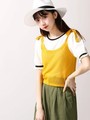 WEGO/リボンショルダーメッシュニットビスチェ