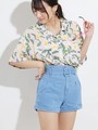 WEGO/スクエアベルトショートデニムパンツ